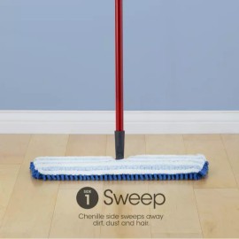 O-Cedar Hardwood Floor 'N More Microfiber Flip Mop , Blue - LOT 2