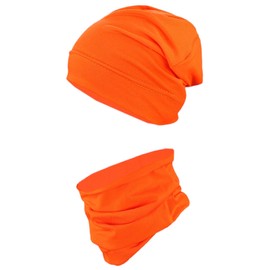 TupTam Boys' Beanie Hat and Tube Scarf Set of 2, orange