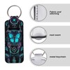 STUOARTE Car Keychain, Butterfly Dreamcatcher Printed Clip-on Neoprene Chapstick Holder