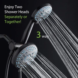 AquaCare for California As-Seen-On-TV High Pressure Handheld Rain 50-mode 3-way Shower Head Combo, Anti-clog Jets, 2-mode Tub & Pet Power Wash, Wall Bracket, 6 ft. Stainless Steel Hose, Rubbed Bronze