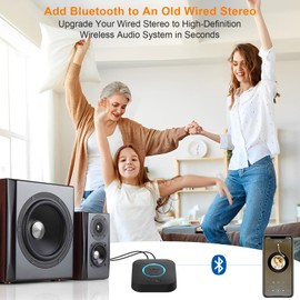 [Upgraded] 1Mii B06 Plus Bluetooth Receiver, HiFi Wireless Audio Adapter, Bluetooth 5.3 Receiver with 3D Surround aptX HD aptX Adaptive for Home Music Streaming Stereo System