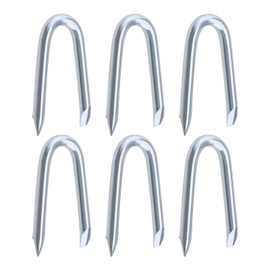 VGOL 200Pcs U-shaped Fence Nails Galvanised Netting Staple U Nail U-Type Galvanised Extra Sharp Fixing Nails Accessories for Wire Netting Fencing