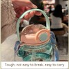Kawaii Bear Girls Portable Water Bottle with Straw and Adjustable
