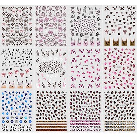 Leopard Nail Stickers, Animal Print Self-Adhesive Nail Decals