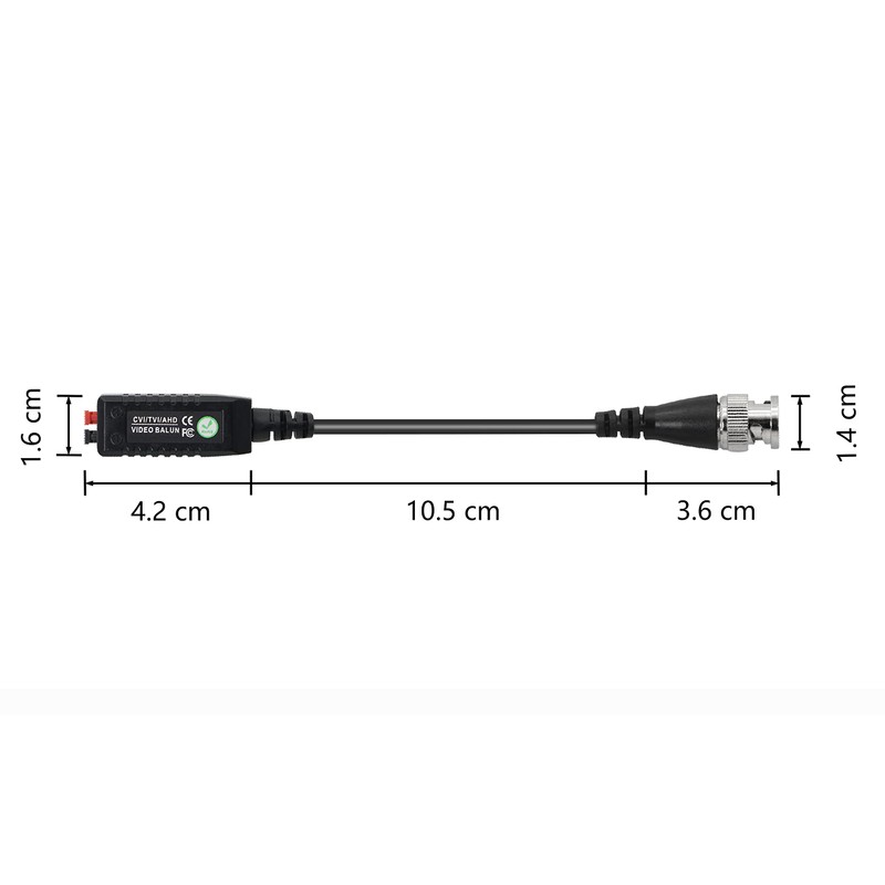 YACSEJAO Video Balun HD-CVI TVI AHD Passive Connector BNC Video