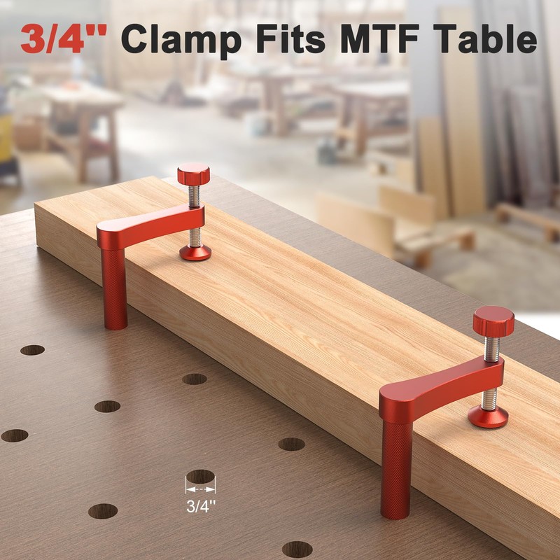 Housolution 2 Pack Bench Dog Clamp, 3/4 inch Dog Holes