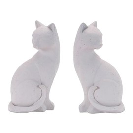 Melrose International Pair of Cats 5.5 Inch White Resin Decorative Bookend Book Stoppers