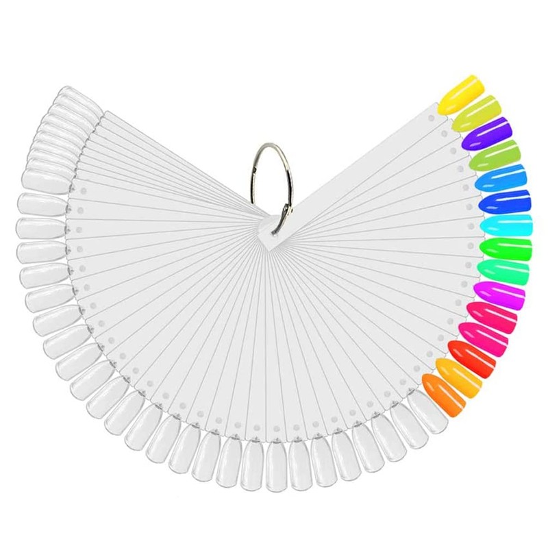 JASSINS 100 Pcs Clear Fan-shaped False Nail Swatch Sticks Nail