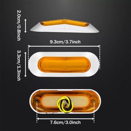 X-STYLE Side Marker Lamp, 4 LED 12 V, 24 V, Yellow, Car Width Light, Rear Side Light, Signal Light, Truck, Trailer, Bus, Boat, General Purpose Mark Lamp, Set of 4 (Amber)