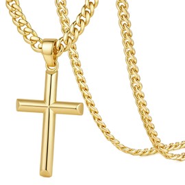 BANGALO Cross Necklace for Women for Men Faith Jewelry Presents (20, Inches)