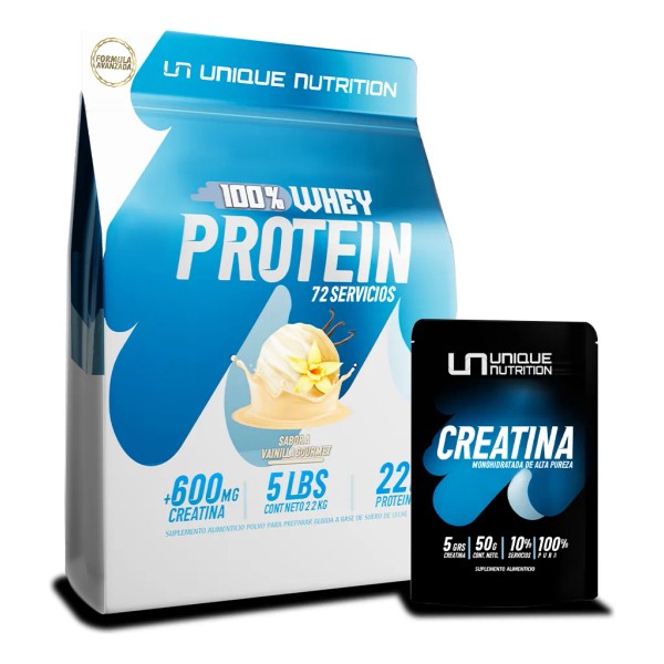 Proteina 100% Whey 2.2 Kg Adicionada Con Creatina Unique N
