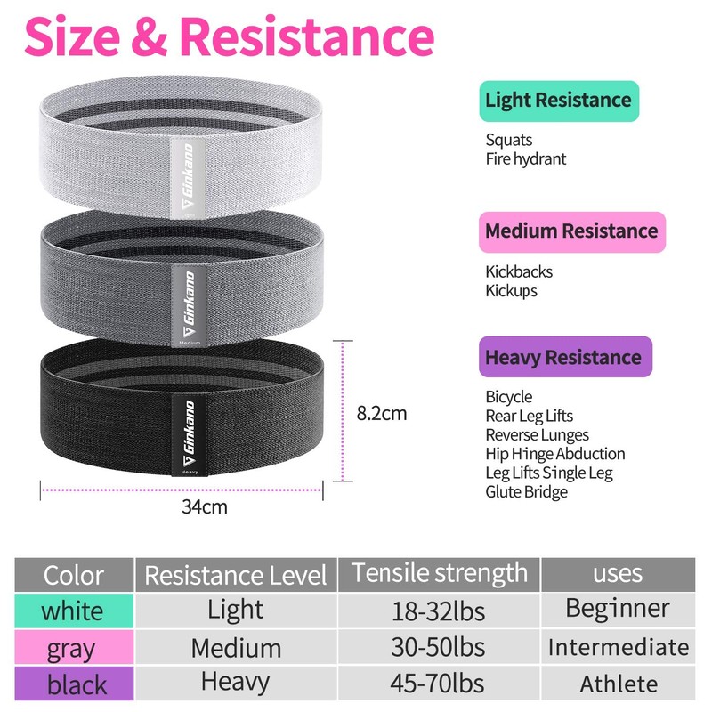 Haquno Resistance Bands, Fitness Bands, Hip Resistance Bands Set with