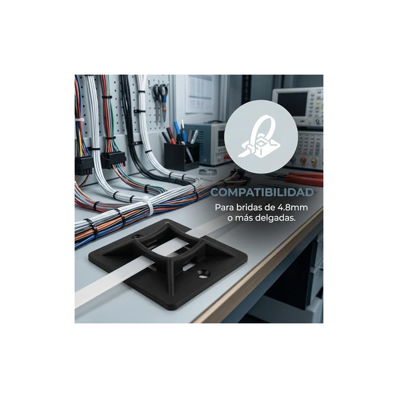 100 Piezas Organizador de Cables, Clips de Cable Adhesivos para