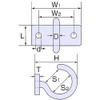 Himejiya PH-6 Stainless Steel Plate Hook #6 (Nominal 0.2 inches