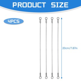 Lotsdonxia 4 Pcs Stainless Steel Cabinet Door Restrictor, Flexible Wire Rope Cable with Nylon Coating, Adjustable Hinge Limiter for Cupboard Doors, Curtains, Hanging Lamps and More