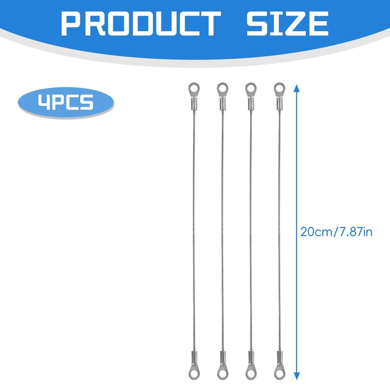 Lotsdonxia 4 Pcs Stainless Steel Cabinet Door Restrictor, Flexible Wire