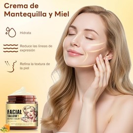 Cebo de Res para la Cara,crema de cebo de res original,Whipped Beef Tallow and Honey Balm,Cuidado de La Piel Profundamente Nutritivo,apto para pieles 