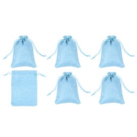 PATIKIL 7"x5" Coin Sacks Bag, 6 Pack Bank Deposit Change Transit Bags with Drawstring Bags Gift Bag, Blue