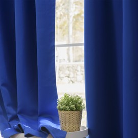 Best Home Fashion Premium Blackout Curtain Panels - Solid Thermal Insulated Window Treatment Blackout for Bedroom - Back Tab & Rod Pocket – Royal.Blue - 52" W x 63" L - (Set of 2 Panels)