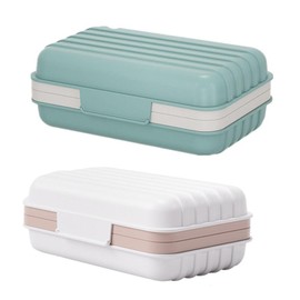 WEZCHUGHAOL Leakproof Travel Soap Dish with Lid - Draining Soap Bar Holder - Travel Soap Container - Portable Soap Case for Traveling, Camping, Outdoor, Gym, Bathroom