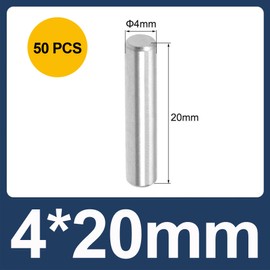 LEPEVNEY 4mm x 20mm 304 Stainless Steel Dowel Pins Shelf Pegs Support Shelves Silver Tone 50Pcs