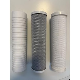 RV Water Filter 3-Pack – Fit for clearsource Ultra Three Canister System, Includes 5-Micron Sediment Filter, 0.5-Micron Coconut Carbon Block, Final Guard Stage, Improves Taste & Odor, 1-Year Warranty