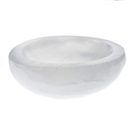 2 Inch Satin Spar Selenite Mini Crystal Healing Charging Bowl with Description Card & Instructions - 1 & 7/8 inch to 2 inches in Diameter, by 5/8 inch to 1 inch Tall.