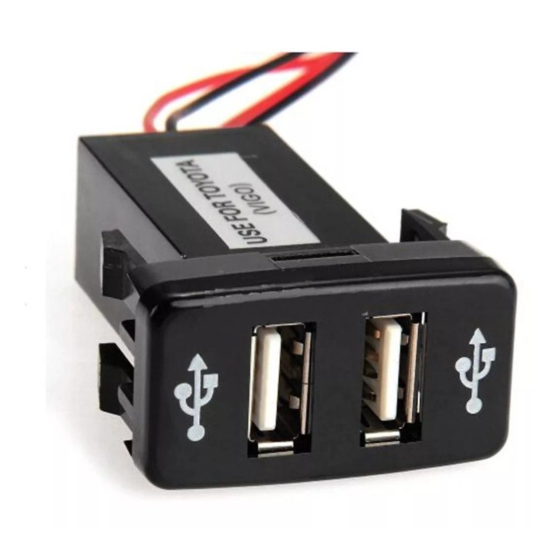 Corp.Res Electronics Cargador Rapido Auto Toyota Plug Doble Usb 3.0
