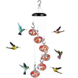 Ruiqas Hummingbird Feeders for Outdoors,Hanging Ant and Bee Proof Humming Bird Feeder with 6 Charming Balls for Garden Yard Decor