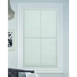 BlindsAvenue Cellular Honeycomb Cordless Shade, 9/16" Single Cell, Light Filtering, White, Size: 24" W x 48" H