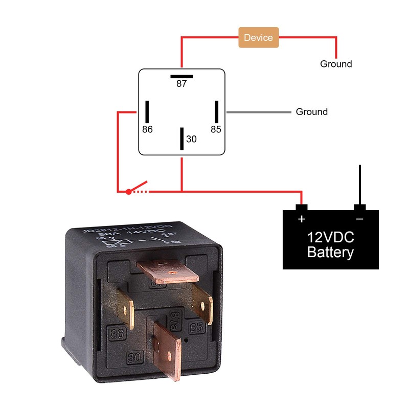 EHDIS 4-Pin Relay 12V 80A Automotive Car Relay On/Off Normally
