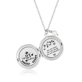 DJwindfy 21st Birthday Gifts for Her 21 Birthday Gift for Women Hidden Message Long Locket Necklace Friendship Birthday Ideas Gift for Her