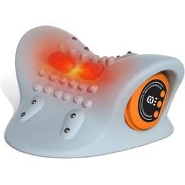 Holniva 2025 Upgraded Neck Massager Device with Heat, Pulse & Vibration, 3 Modes, Ergonomic Design, Portable Neck and Shoulder Massager for Deep Tissue Relaxation, Shoulder, Back Comfort (Gray)