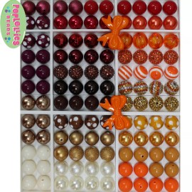 Poplollies Beads 20mm Chunky Beads LOT 120 count  Gum Ball Bubblegum Thanksgiving Fall
