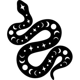 Celestial Snake with Moon Phases Vinyl Decal Sticker for Car/Window/Wall (Black Gloss)