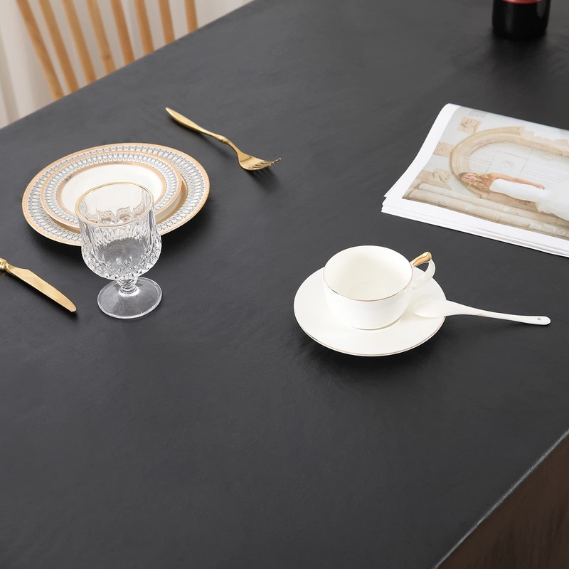misaya Rectangle Waterproof Vinyl Table Cloth, Flannel Backed Tablecloth, Wipeable