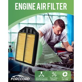 Forccord 2-Pack Engine Air Filter Fits for Honda CR-V CRV 2.4L L4 2009 2008 2007 Air Filter Replacement 17220-RZA-000 Car Accessories