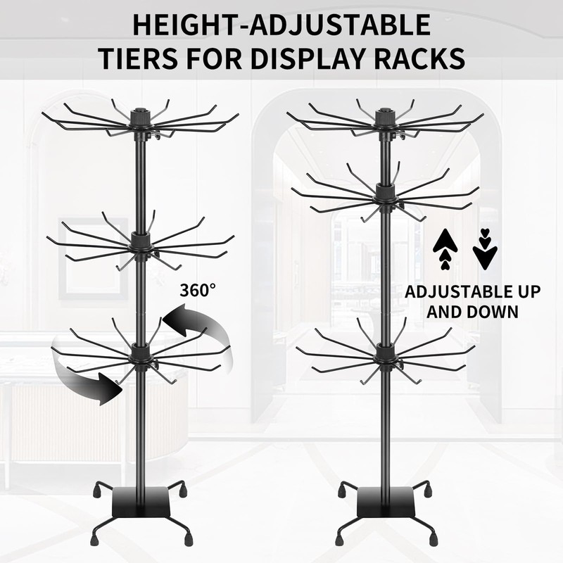 bahforam 3 Tier Spinner Display Rack Retail Display Stand Metal