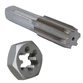 Drill America 1-1/2"-12 UNF Tap and Die Kit, HSS Plug Tap and Carbon Hex Die, POUT Series
