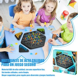 Uibolos Triggle Game, Juego Mesa Goma del Triángulo,Juego De Mesa De Clavija Triangular, Que mejoran el Pensamiento lógico,Cadena Juegos Rompecabezas para Reuniones Familiares y Varias Personas