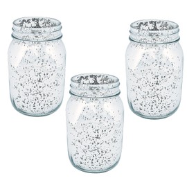 Silver Mercury Glass Mason Jars (bulk set of 12) Wedding and Home Decor