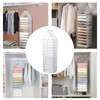 Yeelan 12 Compartments Hanging Shelf, Hanging Organiser, Foldable Wardrobe Organiser,