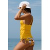 Beachsissi Women's Tummy Control Drawstring Side Two Piece Swimsuits Floral