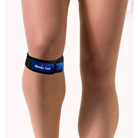 Wonder Care Adjustable Knee Brace for Knee Pain, Patella Knee Strap for Workout, Sports, Arthritis, ACL, MCL, Meniscus Tear Patellar Tendon Support Strap Men & Women Free Size (1, Blue)