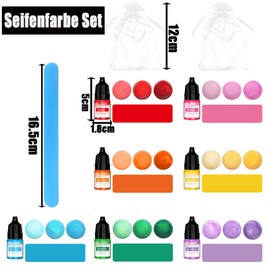 Nurila Set Di Colori Per Sapone, 7 X 5 Ml, Colori Liquidi Concentrati, Con Custodia E Agitatore Per Bombe Da Bagno Fai Da Te, Sapone, Artigianato