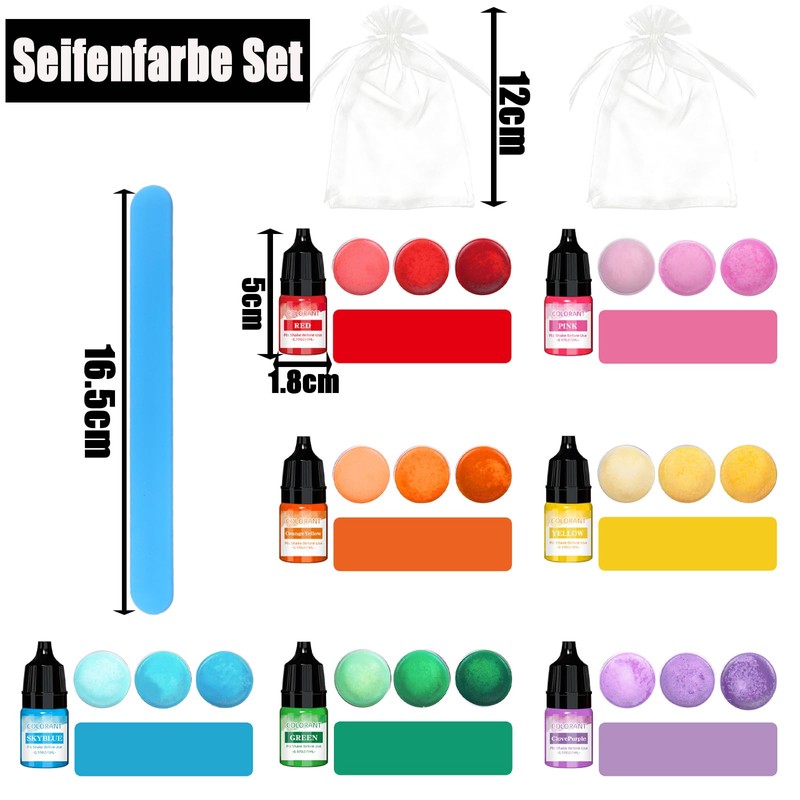 Nurila Set Di Colori Per Sapone, 7 X 5 Ml,