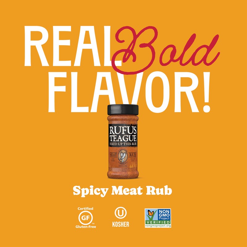 Rufus Teague Spicy Meat Rub, 2 Pack, Premium Barbecue Seasoning