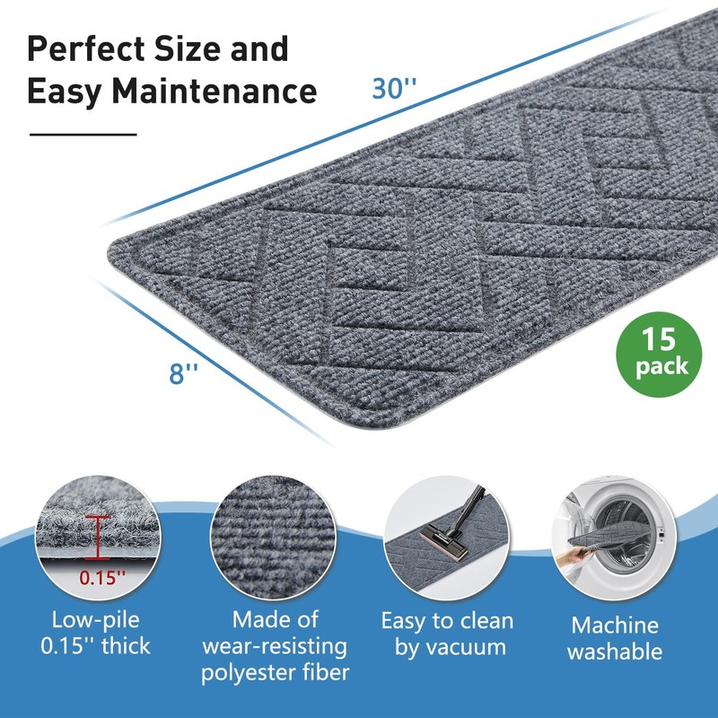 Non Slip Stair Treads for Wooden Steps,15 Pack 8" X