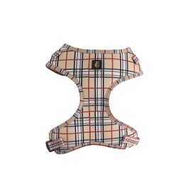 Adjustable Dog Harness, Leash, Poop Bag Holder/Dispenser and Bandana Set, No Pull, Soft Mesh Padded, for Small/Medium Dogs Outdoor Walking/Running (Medium, Furberryplaid)