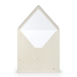 PAPERADO 25 square envelopes Terra Vanilla Cream Beige 100 g/m² envelope without window 16.4 x 16.4 cm wedding envelopes with wet glue pointed flap